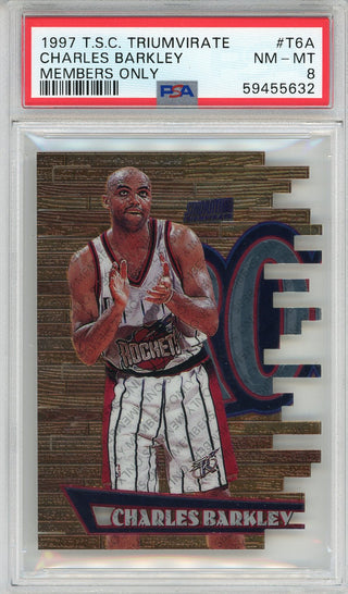 Charles Barkley 1997 Topps Stadium Club Triumvirate Members Only Card #T6A (PSA NM-MT 8)