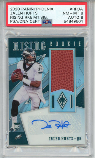 Jalen Hurts 2020 Panini Phoenix Risking Rookie Patch Card #RRJA (PSA)