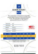 Robin Yount Donruss Threads jersey Card 2008 020/500
