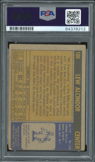 Kareem Abdul-Jabbar Autographed 1971-72 Topps Card (PSA)