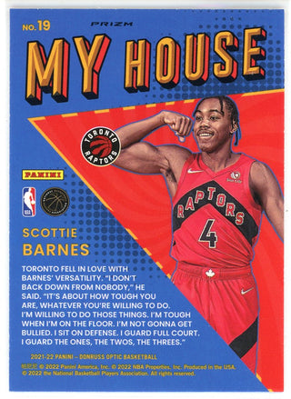 Scottie Barnes 2021-22 Panini Donruss Optic My House Prizm Rookie Card #19