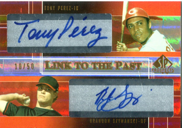 Tony Perez and Brandon Szymanski 2004 Upper Deck Autographed Card 10/50