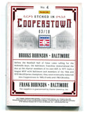 Frank Robinson /Brooks Robinson 2015 Etched in Cooperstown Sapphire 3/10 Card