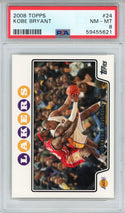 Kobe Bryant 2008 Vs. Lebron James Topps Card #24 (PSA NM-MT 8)