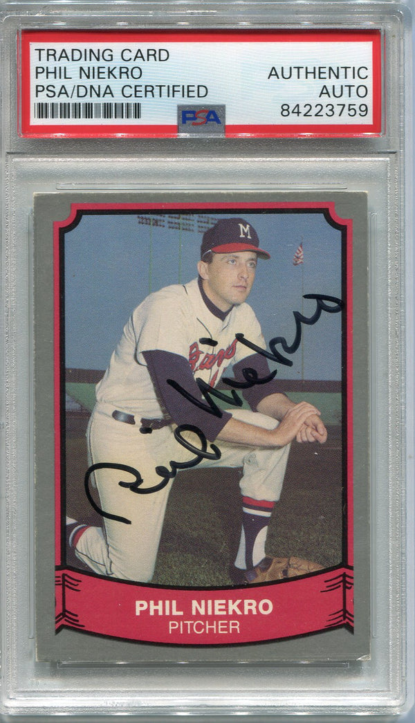 Phil Niekro Autographed 1989 Pacific Card (PSA)