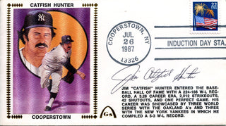 Jim Catfish Hunter Autographed July 26 1987 First Day Cover (JSA)
