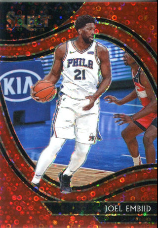 Joel Embiid 2020 Panini Select H2 Red Courtside Disco Card 20/49 #216