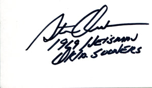 Steve Owens "1969 Heisman" Autographed 3x5 Card
