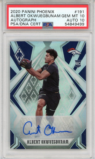 Albert Okwuegbunam 2020 Panini Playoff Rookie Auto RC Denver Broncos