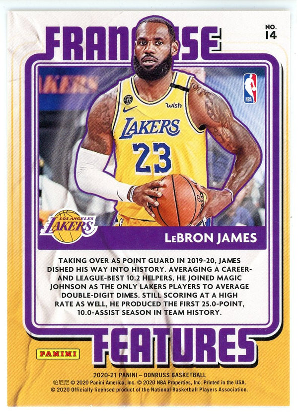 LeBron James 2020-21 Panini Donruss Franchise Features Card #14