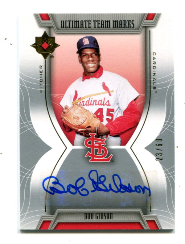 Bob Gibson 2007 Upper Deck Ultimate Team Marks #TMBG Auto Card 23/60