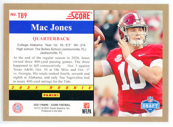 Mac Jones Alabama Crimson Tide Autographed 2021 Panini Score