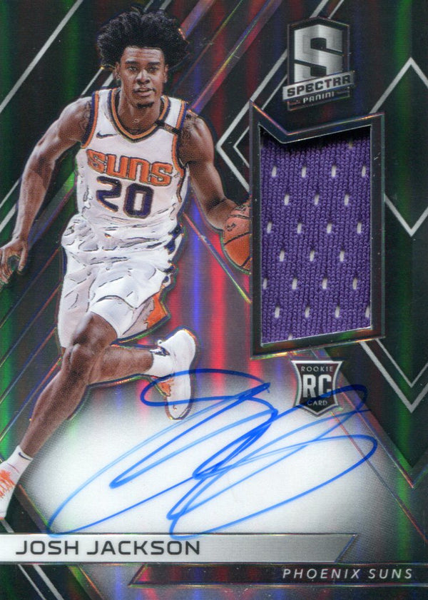 Josh Jackson Autographed 2017-18 Spectra Prizm Relic Rookie Card