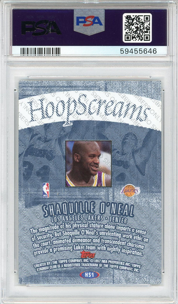 Shaquille O'Neal 1997 Topps Stadium Club Hoop Screams Members Only Card #HS1 (PSA NM-MT 8)