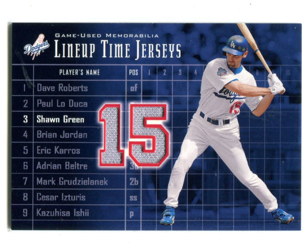 Shawn Green 2002 Upper Deck Line Up time Jerseys #LTSG Card
