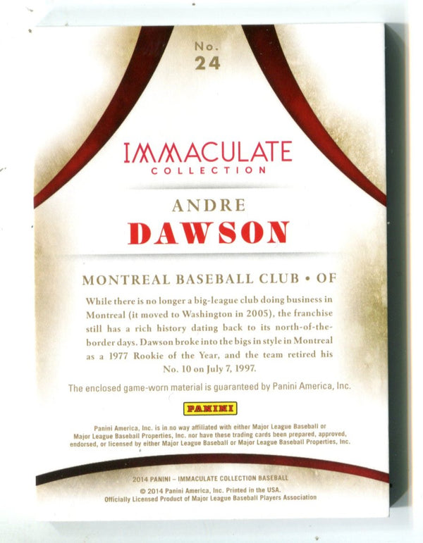 Andre Dawson 2014 Panini Heroes Immaculate Collection #24 Jersey Card /49