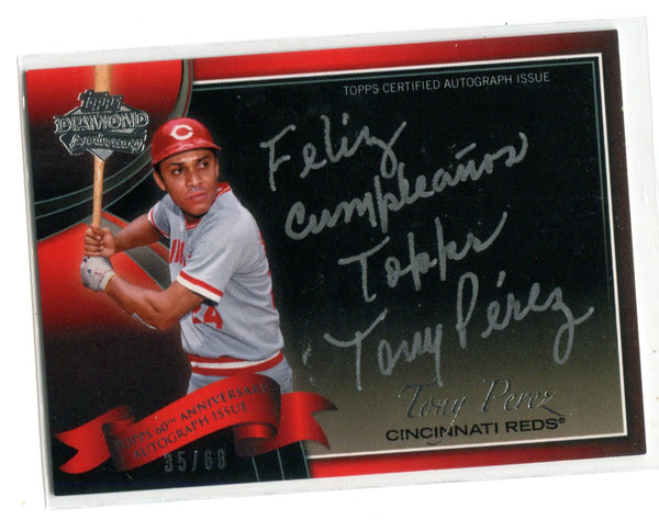 Perez Autographed 2011 Topps Diamond Anniversary #60A-TP Card 35/60