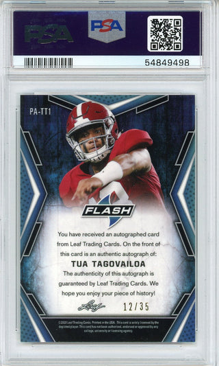 Tua Tagovailoa Autographed 2020 Leaf Flash Rookie Card #PATT1 (PSA)