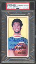 Kareem Abdul-Jabbar "6x NBA Champs * 6x NBA MVP" Autographed 1970-71 Topps Card (PSA)