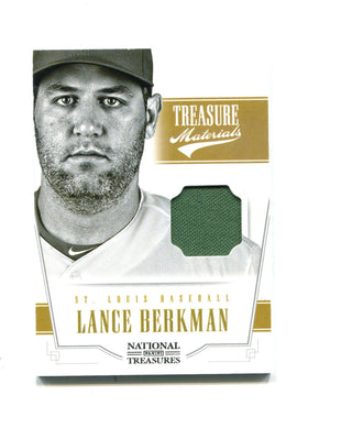 Lance Berkman Panini National Treasures Jersey Card Refractor 76/99 #40 2012