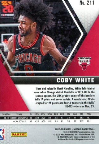 Coby White 2020 Panini Mosaic Rookie Card