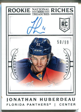 Jonathan Huberdeau Autographed 2013-14 Panini National Treasures Rookie Card