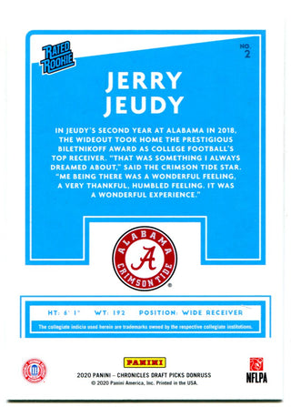Jerry Jeudy 2020 Panini Chronicles Draft Picks Donruss Rookie Card
