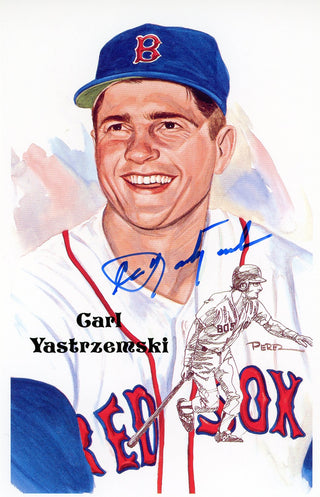 Carl Yastrzemski Autographed Perez Steele Card (JSA)