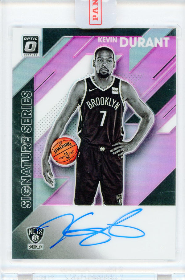 Kevin Durant Autographed 2019-20 Panini Donruss Optic Signature Series Pink Prizm Card #SS-KDR