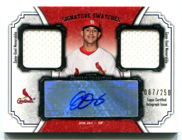 Jon Jay Topps Signature Swatches Auto Jersey Card 067/250