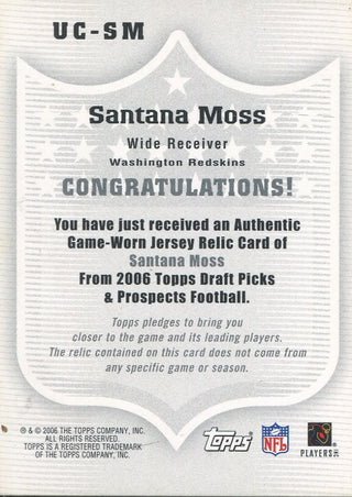 Santana Moss 2006 Topps Jersey Card