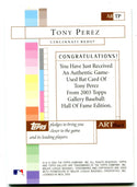 Tony Perez 2003 Topps #ARTP Bat card