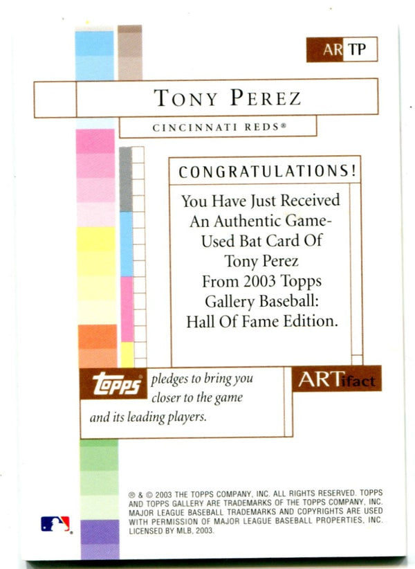 Tony Perez 2003 Topps #ARTP Bat card
