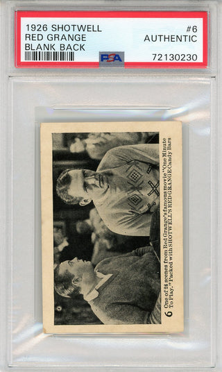 Red Grange 1926 Shotwell Blank Back Card #6 (PSA)