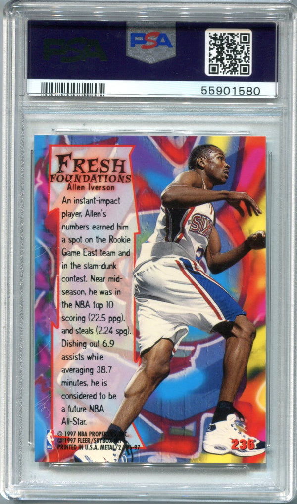 Allen Iverson 1996 Fleer Metal #236 PSA Mint 9 Card