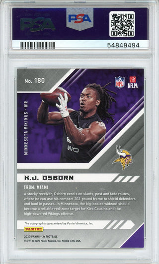 KJ Osborn 2020 Panini Xr Rookie Card #180 (PSA)