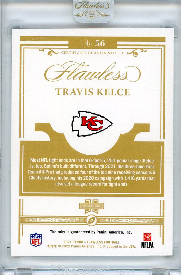 Travis Kelce 2021 Panini Flawless Ruby Encased Card #56
