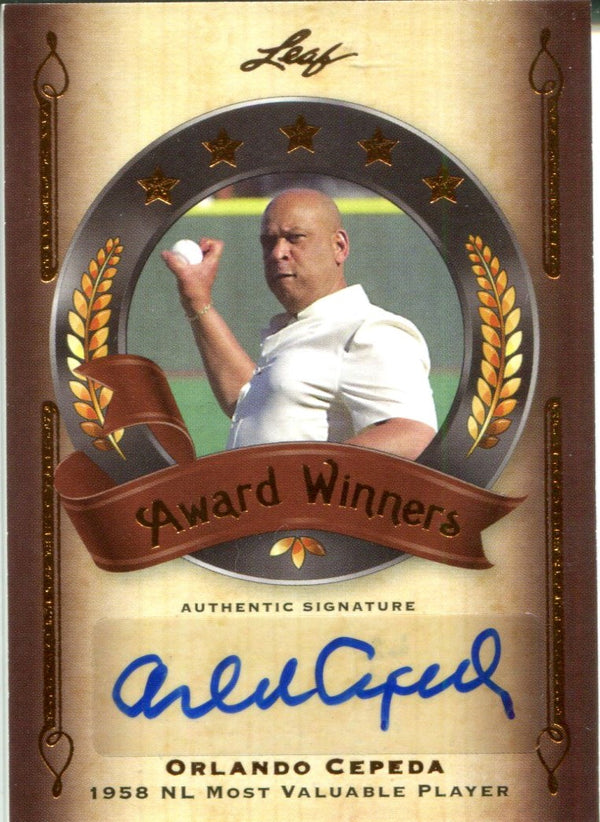 Orlando Cepeda Autographed Leaf Card#39/50