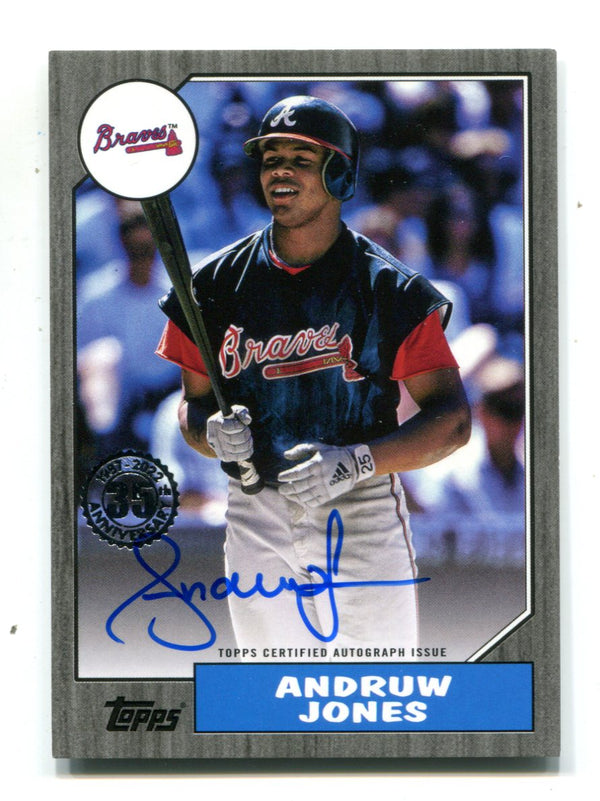 Andruw Jones 2022 Topps Certified Issue Autographed Card #87BAAJO 50/199 Card