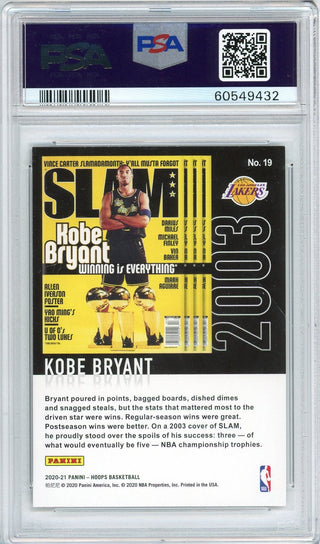 Kobe Bryant 2020 Panini Hoops Slam #19 PSA GEM MT 10 Card