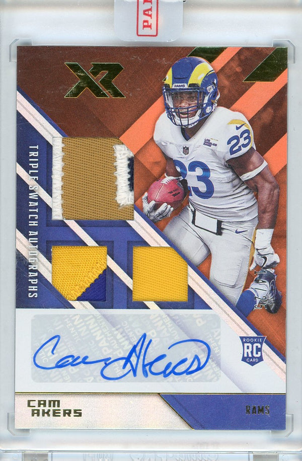 Cam Akers Autographed 2020 Panini Xr Triple Swatch Rookie Card #224