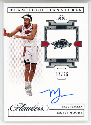 Moses Moody Autographed 2021 Panini Flawless Collegiate Team Logo Signatures Card #TL-MMO