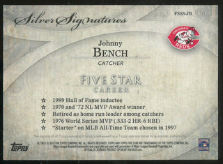 Johnny Bench Autographed 2014 Topps Five Star Silver Signatures Card #32/50