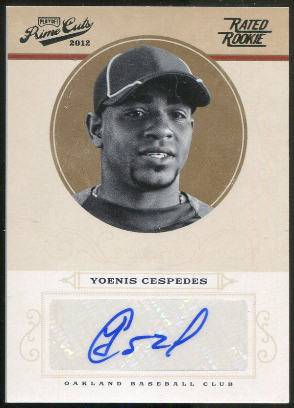Yoenis Cespedes 2012 Panini Playoff Prime Cuts Rated Rookie Autographed Card #109/199