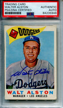 Walter Alston Dodgers Manger Autographed Baseball Card (PSA)