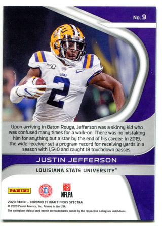 Justin Jefferson 2020 Panini Chronicles Draft Picks Spectra Rookie Card