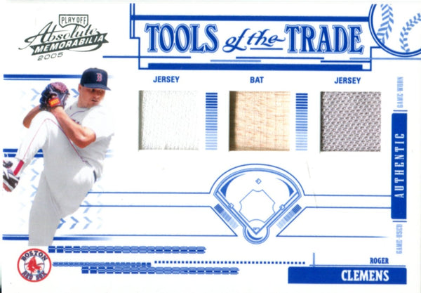 Roger Clemens 2005 Donruss Game Worn Jersey and Bat Card 50/150