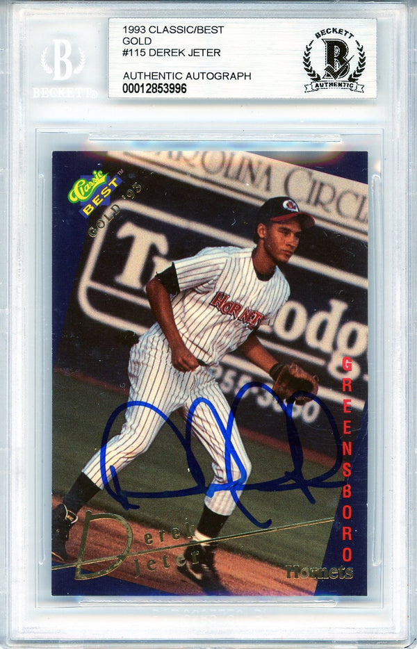 Derek Jeter SIGNED 1993 Classic Best Gold #115 Rookie Card RC Auto Yankees  BAS