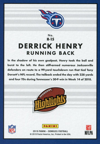 Derrick Henry 2019 Donruss Card #38/100