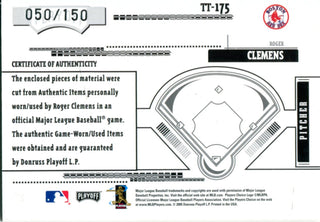 Roger Clemens 2005 Donruss Game Worn Jersey and Bat Card 50/150